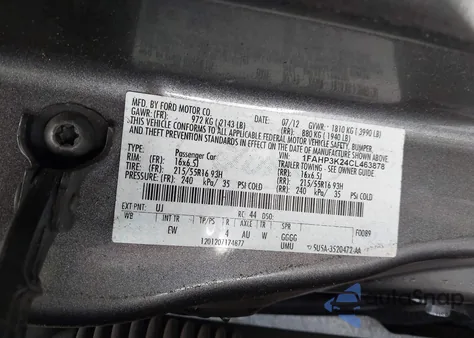 2012 Ford Focus Se z USA, uszkodzony, nr VIN 1FAHP3K24CL463878